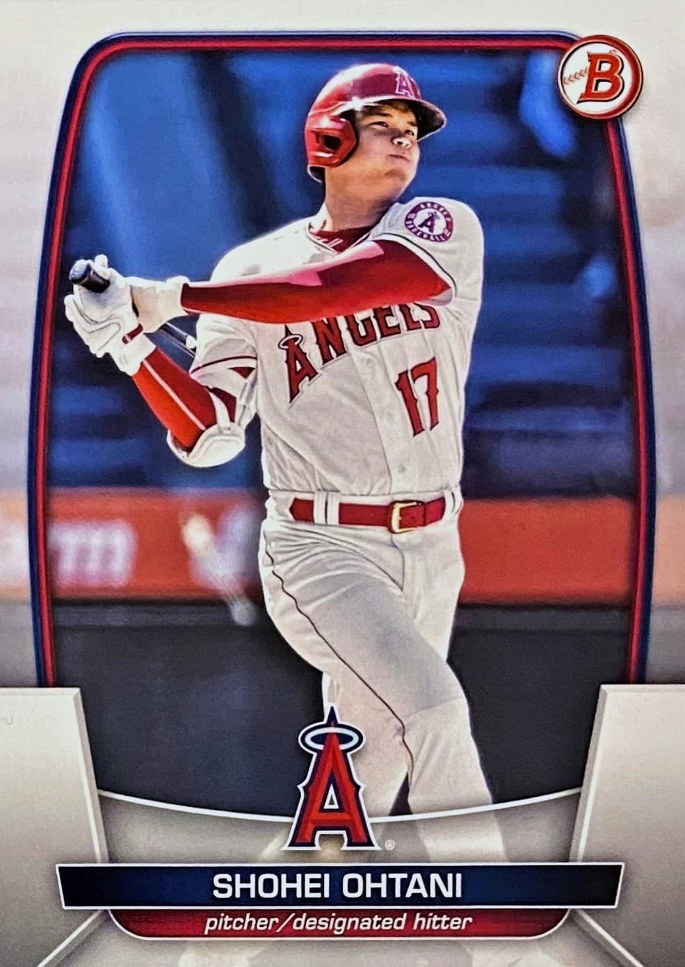 Real Shohei Ohtani 2023 Bowman baseball card